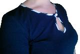 Блузка женская Капелька Темно-Синяя длинный рукав - детали отделки
